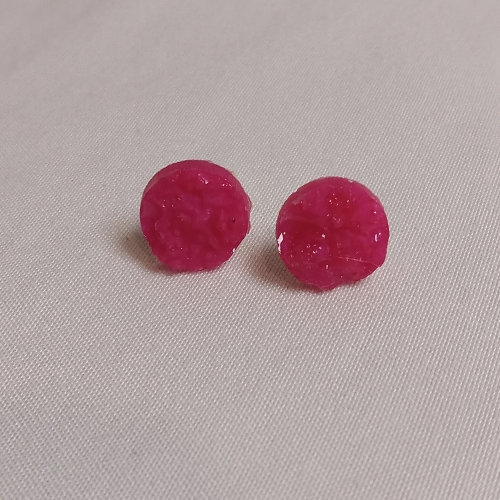 5/$25 Hand Crafted Fuchsia Stud Earrings